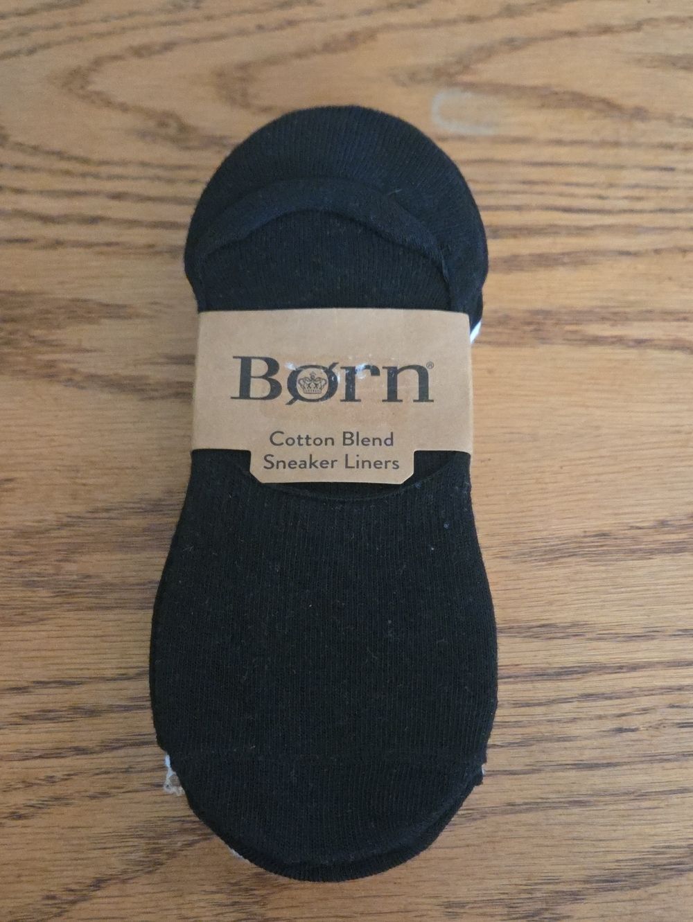 Born Sneaker Liners Cotton Blend Black White Socks 6 Pack Womens Size 4-10